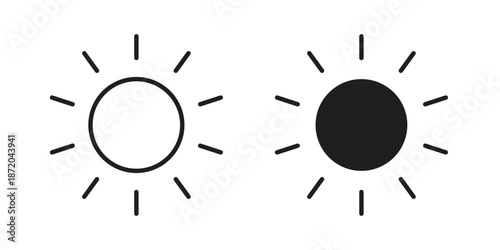 Sun icons. Vector graphic. Editable vector stroke. EPS 10.