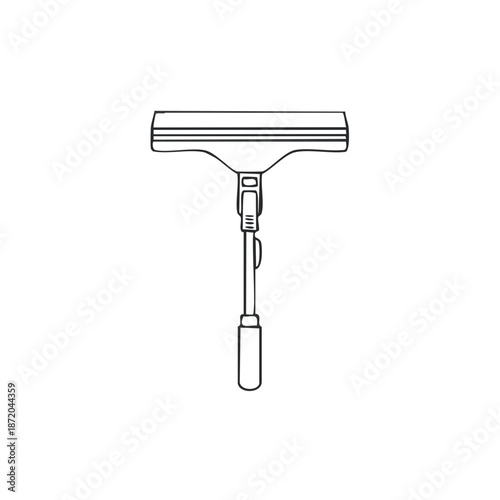 Illustration of Window Squeegee for Cleaning Glass Surfaces Illustration