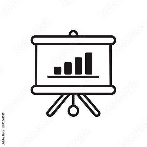 Presentation Board Showing Bar Graph Illustrating Growth Progress and Success