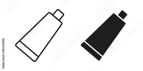 Toothpaste tube icons. Vector graphic. Editable vector stroke. EPS 10.