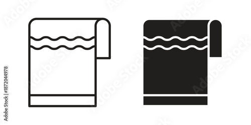 Towels icons. Vector graphic. Editable vector stroke. EPS 10.