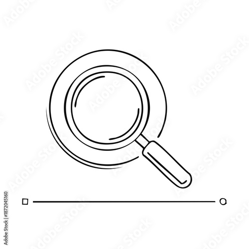 Magnifying glass line art icon for investigation concept search tool finding discovery
