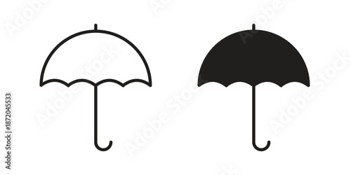 Umbrella icons. Vector graphic. Editable vector stroke. EPS 10.