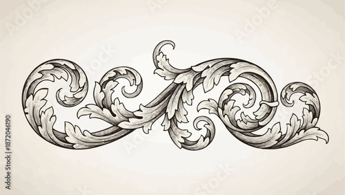 Elegant Vintage Scrollwork Ornament Design.