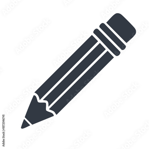 Classic graphite pencil with eraser vector illustration on a clean background for education and creative work