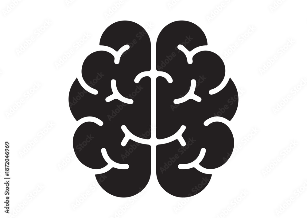 Obraz premium Brain icon, Brain solid Vector