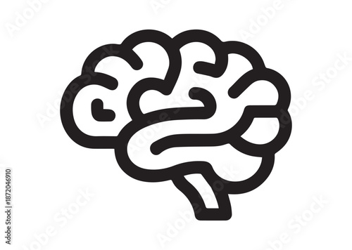 Brain icon, Brain solid Vector