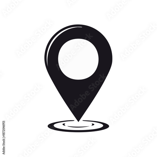 Map Pointer Icon: GPS Location Sign Symbol Design - Vector Illustration for Mobile Navigation and Place Marker
