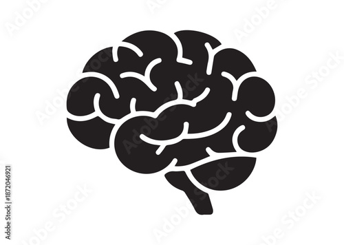 Brain icon, Brain solid Vector