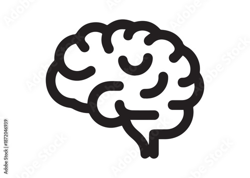 Brain icon, Brain solid Vector