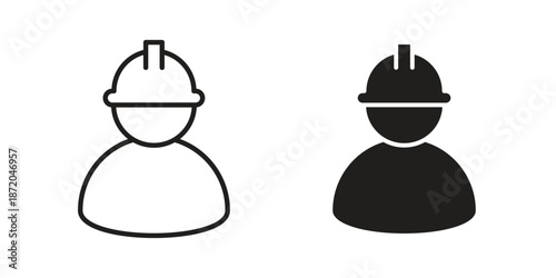 Worker icons. Vector graphic. Editable vector stroke. EPS 10.