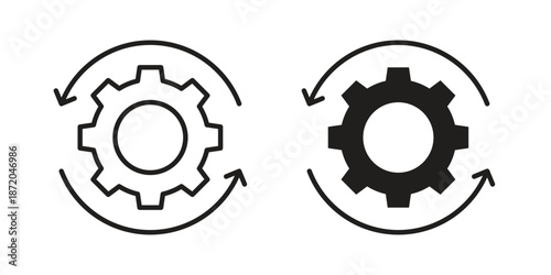 Workflow process icons. Vector graphic. Editable vector stroke. EPS 10.