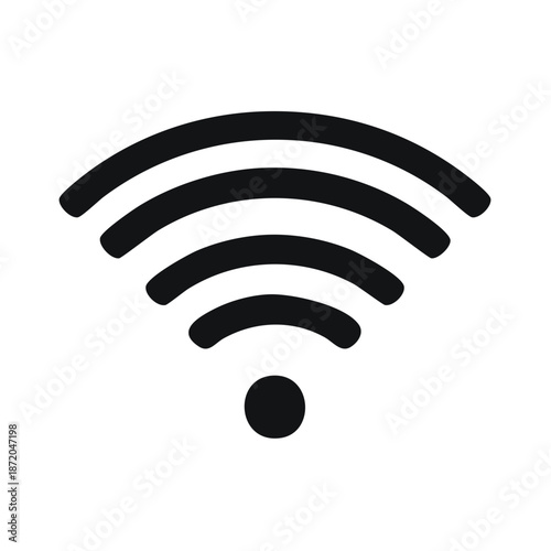 Black WiFi Wireless Internet Network Connection Signal Strength Symbol Icon Logo Vector Illustration Simple Design Flat Isolated