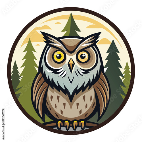 Boreal Owl Vector Logo