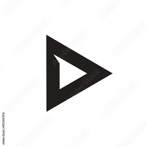 Free Download Abstract Triangle Symbol with Inner Triangle Geometric Play Button Arrow Design - GFXLoad