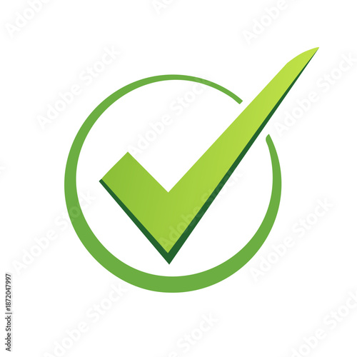 Green check mark graphic inside a circular ring for confirmation or success