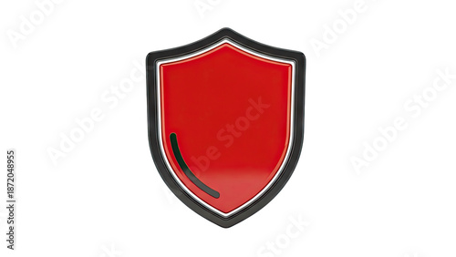 Free Download Red Shield Icon with Black Outline and Green Accent - GFXLoad
