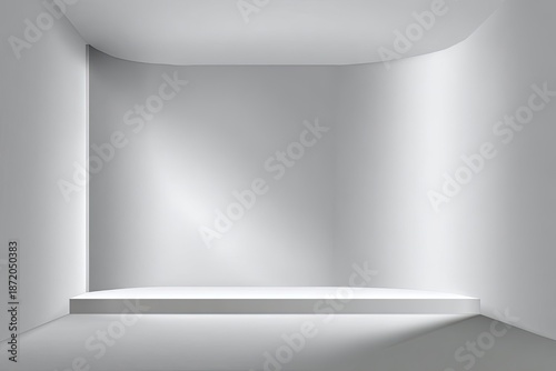 Wallpaper Mural Curving white niche with raised platform, soft light gradient Torontodigital.ca