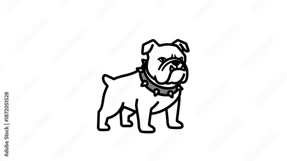 Fototapeta premium Bulldog illustration vector graphic on white background