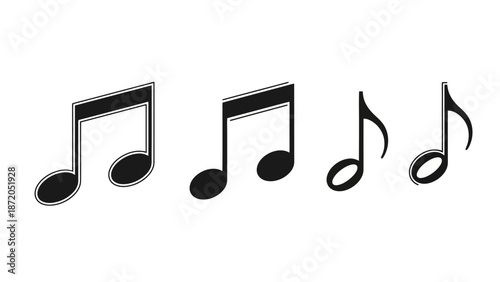 A row of five musical notes, two beamed eighth notes followed by three single eighth notes, on a white background.