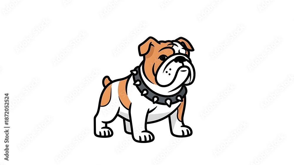 Fototapeta premium Cartoon bulldog illustration on white background
