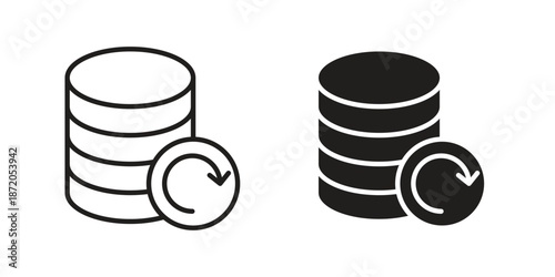 Backup icons In Trendy Design Vector Eps 10, Editable Stroke and solid flat.