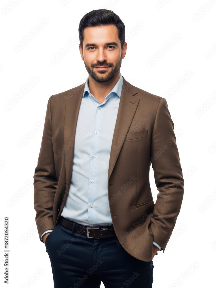 Fototapeta premium Businessman portrait isolated on transparent background isolated on transparent background