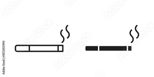 Cigarette icons In Trendy Design Vector Eps 10, Editable Stroke and solid flat.