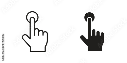 finger tap icons In Trendy Design Vector Eps 10, Editable Stroke and solid flat.
