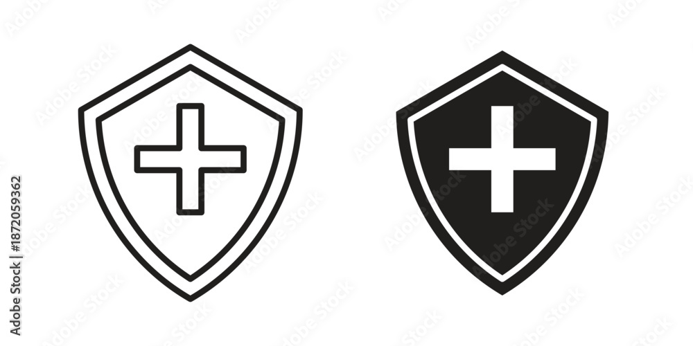 Fototapeta premium Health insurance icons In Trendy Design Vector Eps 10, Editable Stroke and solid flat.