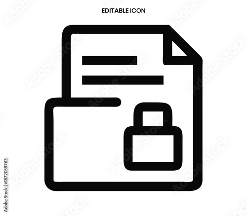 Document with lock icon representing secure file or data privacy and confidentiality measures