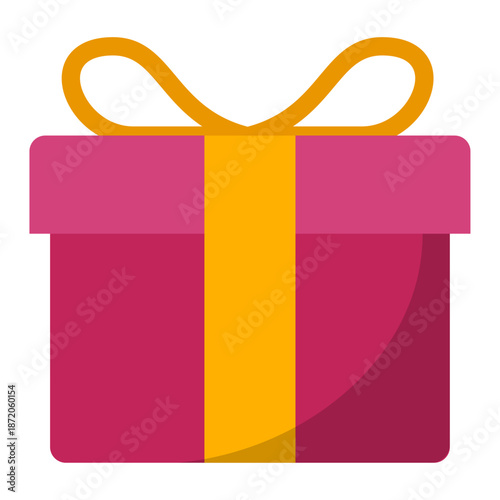 Gift flat icon. Vector Illustration. Gift Illustration Vector.