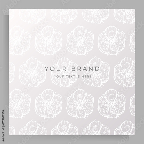 Cover design for menu, wedding invitation, booklet, portfolio, catalog. Elegant template with an original handmade floral pattern.