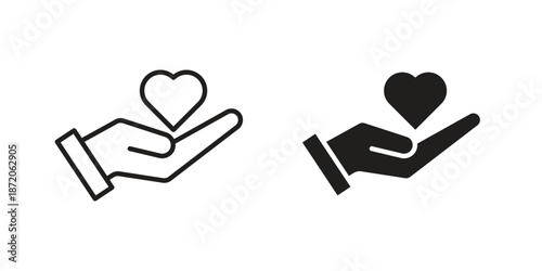 Philanthropy icons In Trendy Design Vector Eps 10, Editable Stroke and solid flat.