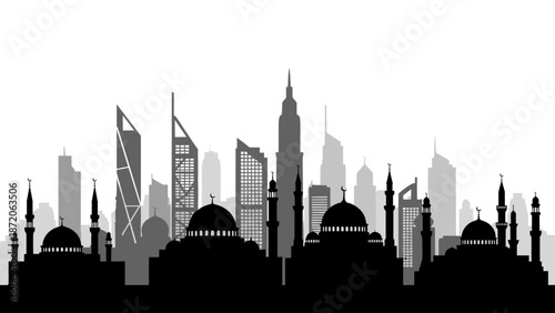 Skyline of Modern and Traditional Architecture