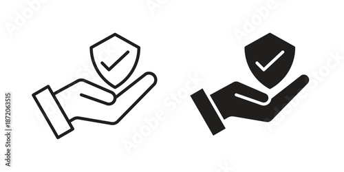 Policyholder icons In Trendy Design Vector Eps 10, Editable Stroke and solid flat.