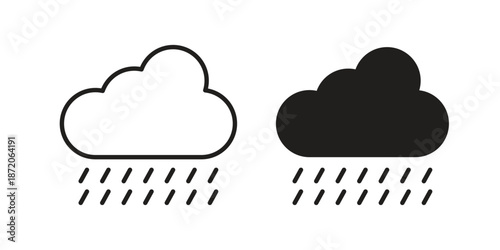 Rain icons In Trendy Design Vector Eps 10, Editable Stroke and solid flat.