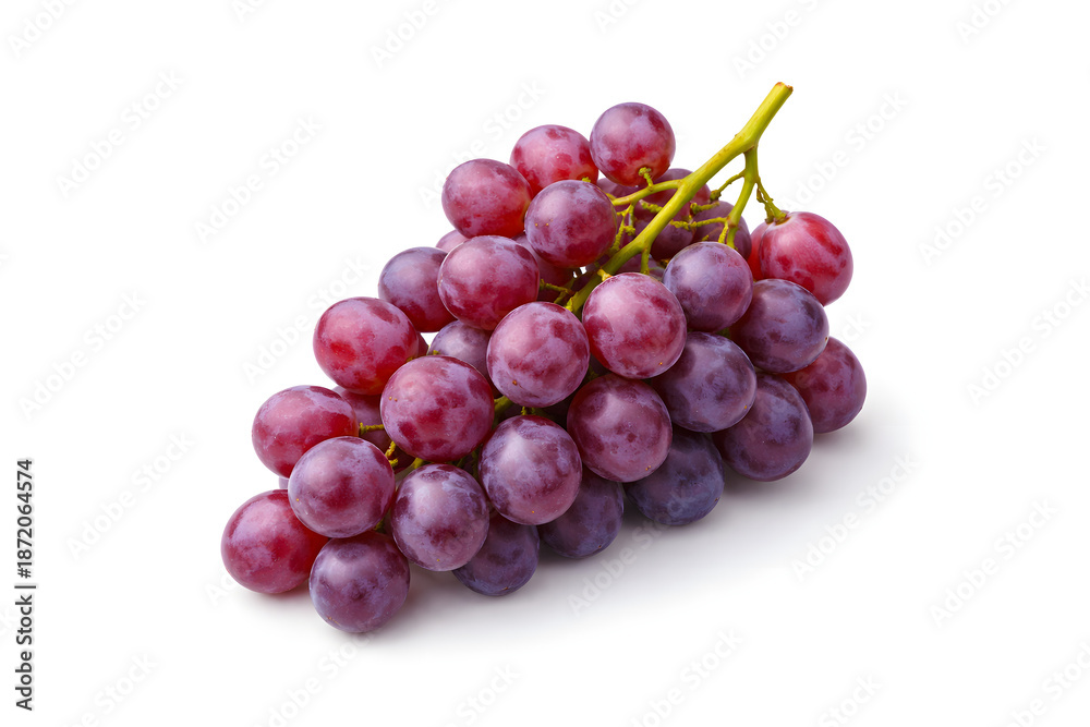 Fototapeta premium Fresh red grapes isolated on white background