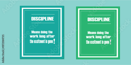 Discipline Motivation Quote Minimal Square Poster Design
