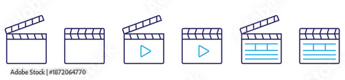 Film Clapper Board Icons Collection – Open and Closed
