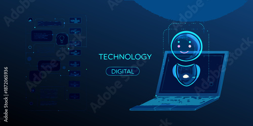 Wallpaper Mural Digital technology concept with an ai chatbot displayed on a laptop screen Torontodigital.ca