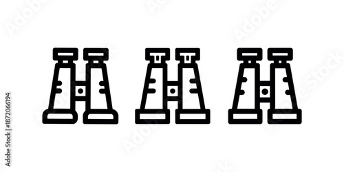 Pair of binoculars icon showing search exploration or discovery feature in outline style
