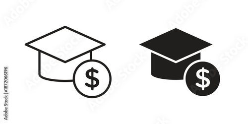 Scholarship fund icons In Trendy Design Vector Eps 10, Editable Stroke and solid flat.