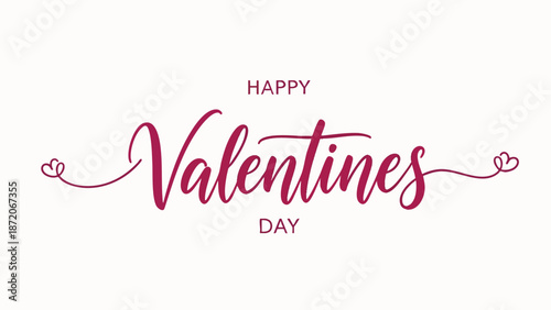 Celebrating Valentine's Day with elegant lettering and decorative hearts in a festive illustration