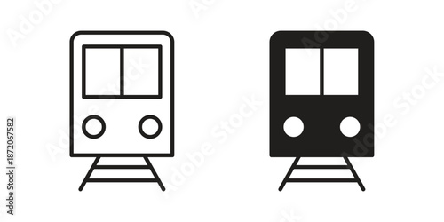 Subway icons In Trendy Design Vector Eps 10, Editable Stroke and solid flat.