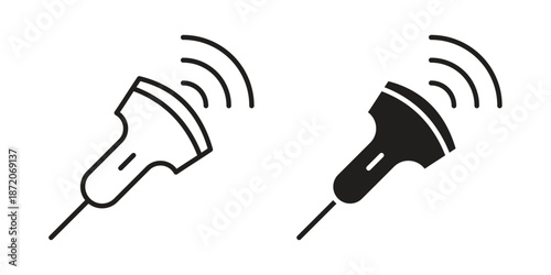 Ultrasound icons In Trendy Design Vector Eps 10, Editable Stroke and solid flat.