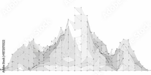 Abstract polygonal mountain range made of connecting lines and points
