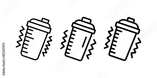 Three shaker bottles with measurement lines, used for mixing drinks and fitness