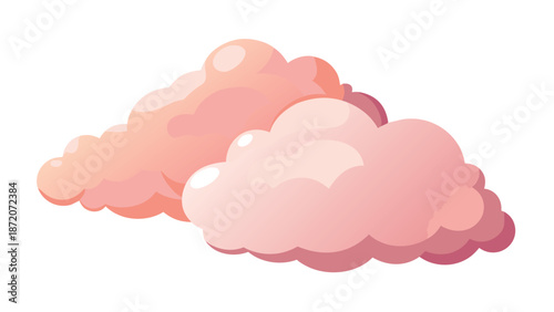 Soft pink and white clouds float gently against a white background, creating a serene and airy atmosphere..eps