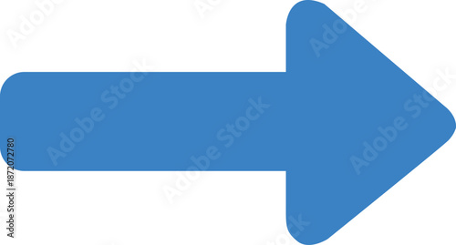 Large blue arrow pointing right on white background